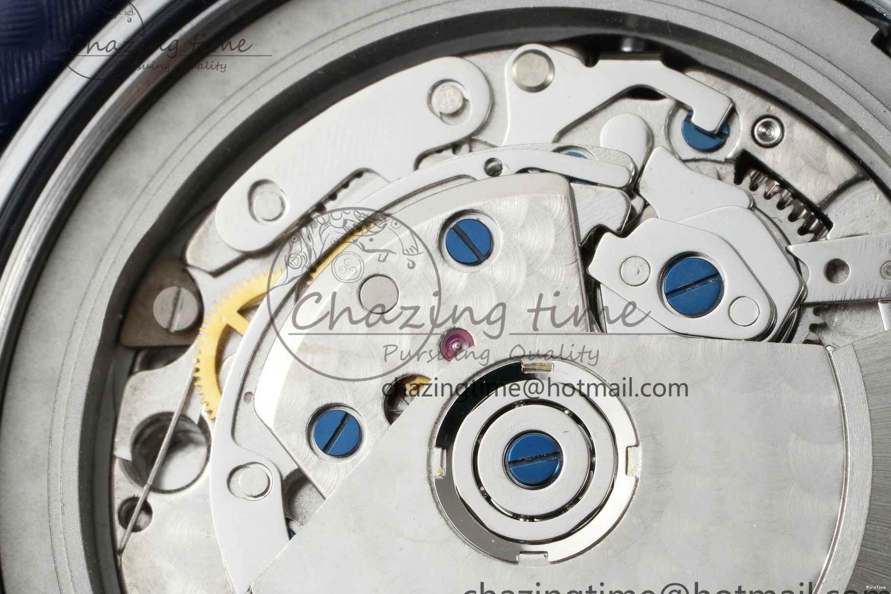 MIROTIME 0423 Pilot Chrono SS AZF 1:1 Best Edition Blue Dial on Brown Leather Strap A TimelessDesign 7060